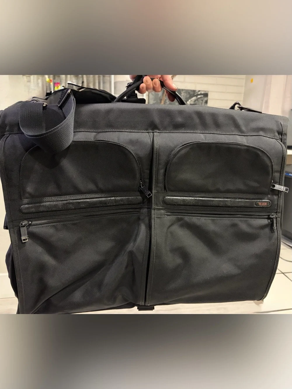 Tumi Black Travel Garment Bag with Multiple Exterior Pockets